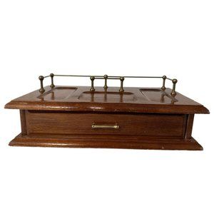 Mele Vintage Wooden Jewelry Dresser Box 1 Drawer Taiwan Jewel Case